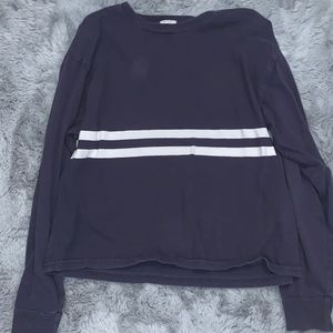 John Gault long sleeve navy blue striped T-shirt